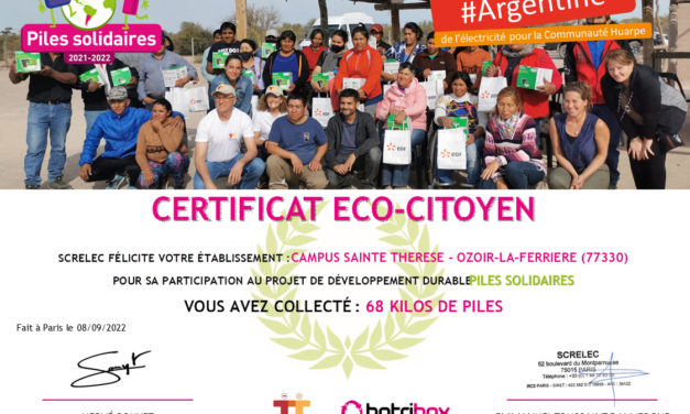 Piles solidaires 2021-2022, MERCI POUR VOTRE ACTION !